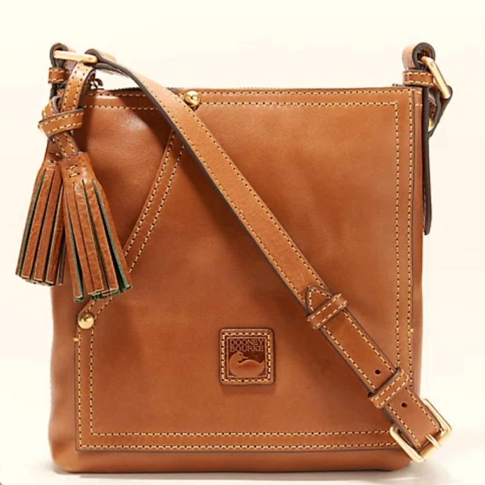 DOONEY & BOURKE FLORENTINE LEATHER LETTER CARRIER BROWN
